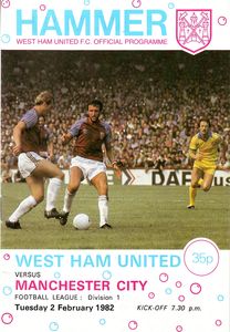 West Ham United v Manchester City 1981/82